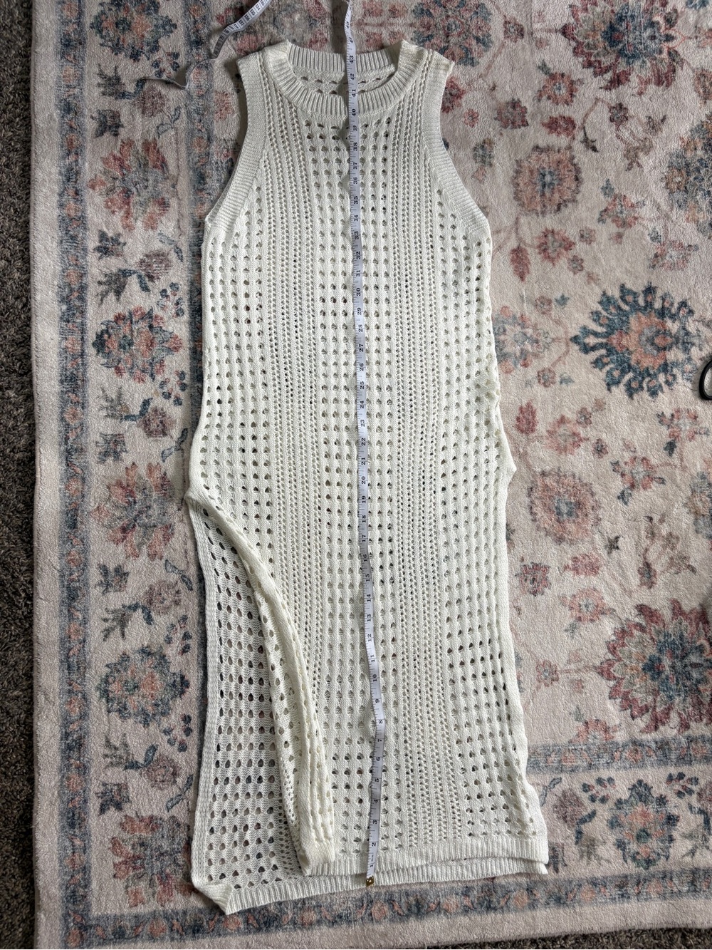 Amazon White/Cream Crochet Knit Swim Coverup